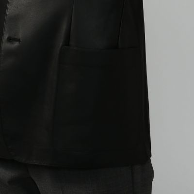 TOMORROWLAND　レザーテーラード　ジャケット　ブラック　ラムレザー　M セール】 ラムレザー シングルブレステッド2Bジャケット