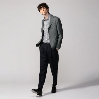 ホップサックガーメントダイ 段返り3Bテーラードジャケット