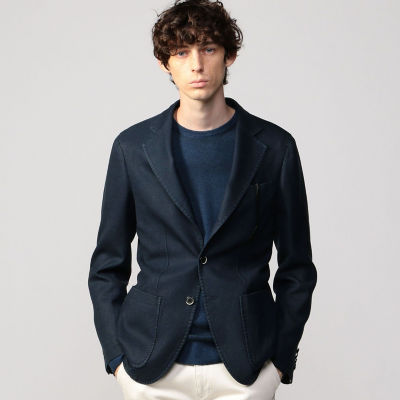 トゥモローランド ホップサックガーメントダイ 段返り3B ジャケット 緑48 ホップサックガーメントダイ 段返り3Bテーラードジャケット