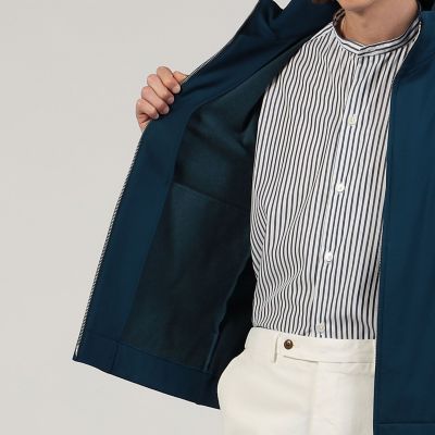 スビンコットンブレンドジャージー スタンドネックブルゾン