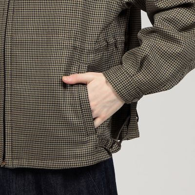 ポリエステル　ガンクラブチェックブルゾン