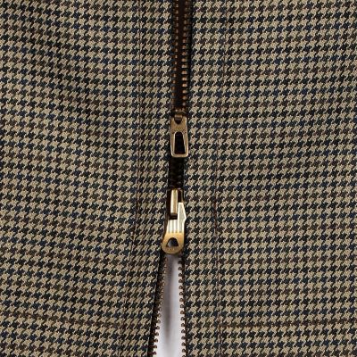 ポリエステル　ガンクラブチェックブルゾン