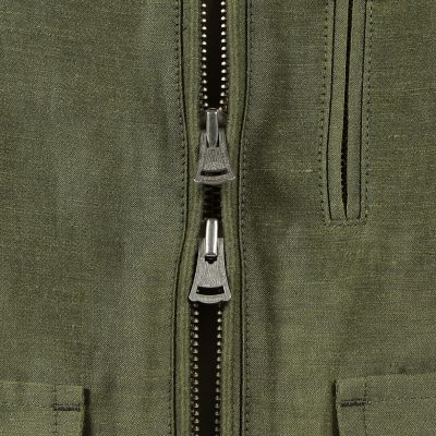 リネンキュプラ　ジップアップブルゾン