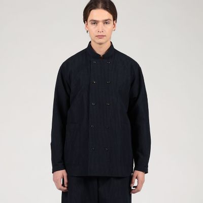 コットンリネンシルク　ダブルブレスト　シャツジャケット