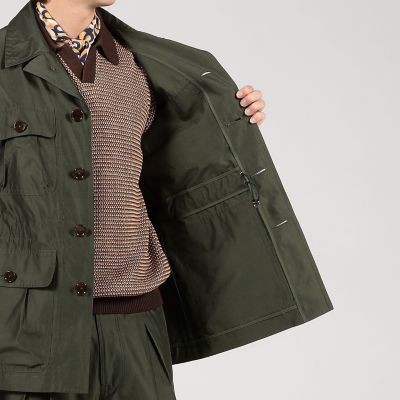 シルクコットンタフタ　ファティーグジャケット