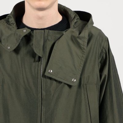 シルクコットンタフタ　フーデッドコート