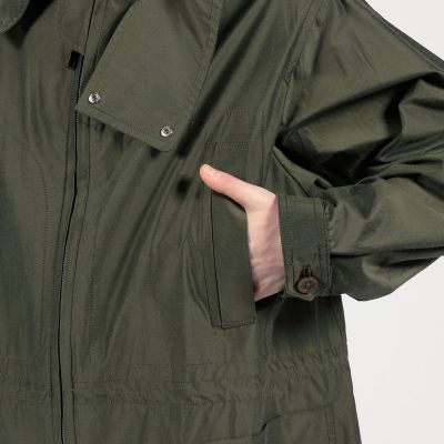 シルクコットンタフタ　フーデッドコート