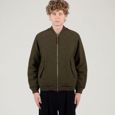 キルトライニング ウールニット ジップアップブルゾン | TOMORROWLAND