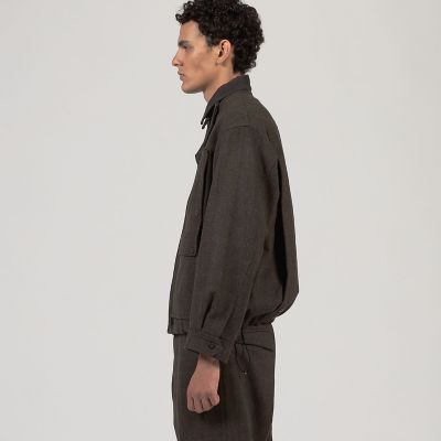 送料無料】ウールメルトンストライプ ショートブルゾン | TOMORROWLAND