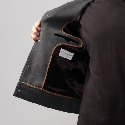 美品 トゥモローランド ウールミラノリブ トラッカージャケット グレー