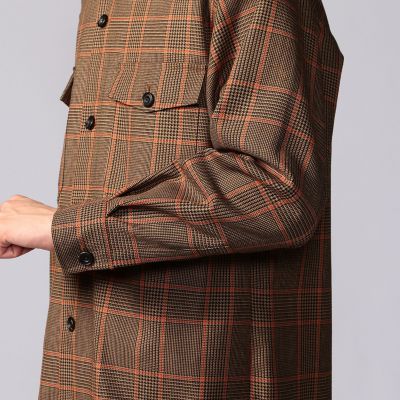 ハイブリッドツイード　ビッグシルエットシャツ