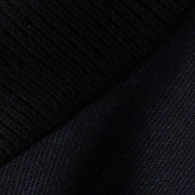 ウールツイード　ニットコンビスタンドカラーコート