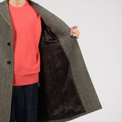 ウール ヘリンボーン シングルチェスターコート | ファッション・服 