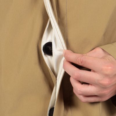 コットンナイロン　ステンカラーコート