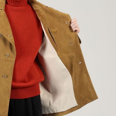ゴートスウェード シングルブレステッド ハーフコート | TOMORROWLAND