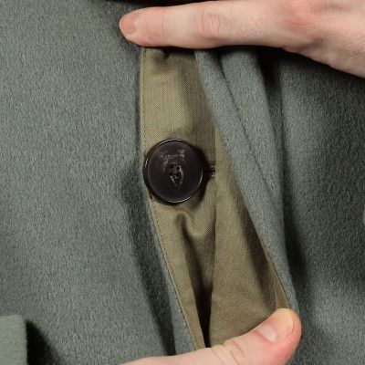 SUPER120'Sウール ショートベロア バルカラーコート