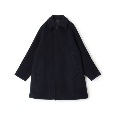 ベロア×ウール×ゴブラン デザインショート丈ブルゾン ジャケット TALON SUPER120'Sウール ショートベロア バルカラーコート