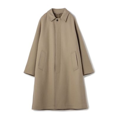 シルクコットンボンディング ヘリンボーン ステンカラーコート