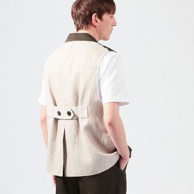 ＜TOMORROWLAND (Men)＞レーヨンコットンツイル　ダブルブレストベスト