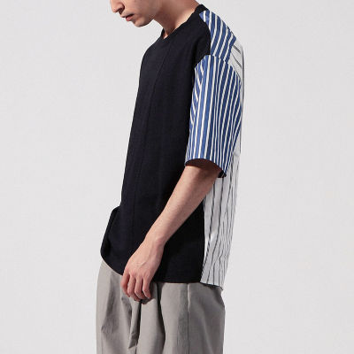 トゥモローランド｜コットン天竺 ストライプシャツコンビ半袖Tシャツ コットン天竺 ストライプシャツコンビ半袖Tシャツ
