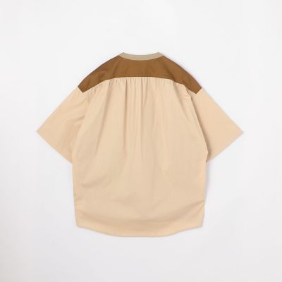 コットン天竺　シャツコンビデザインカットソー