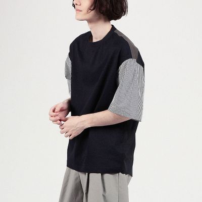 Tシャツ/カットソー ソフト天竺 シャツコンビTシャツ