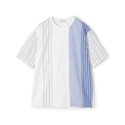 コットン　ストライプ　デザインＴシャツ