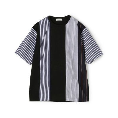 コットン　ストライプ　デザインＴシャツ