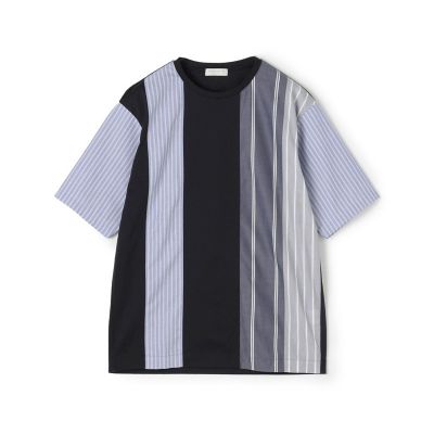コットン　ストライプ　デザインＴシャツ