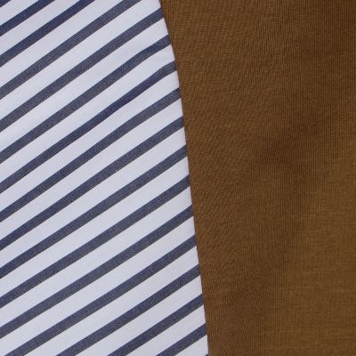 コットン天竺　シャツコンビショートスリーブクルーネックプルオーバー