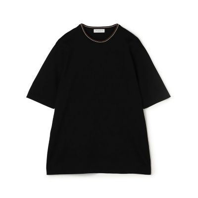 スーピマコットン　ニットコンビ　ハーフスリーブカットソー