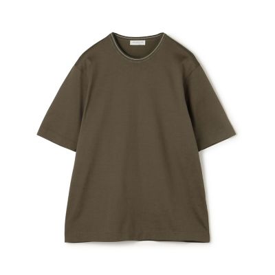 スーピマコットン　ニットコンビ　ハーフスリーブカットソー