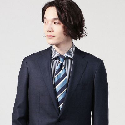 STEFANO BIGI シルク レジメンタルネクタイ