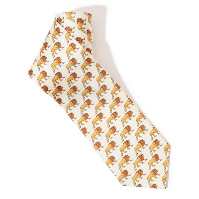 KINLOCH シルク アニマルモチーフ プリントネクタイ