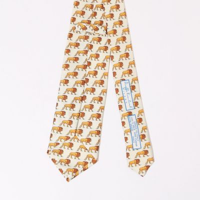 犬の足音品未使用】Charvet シルク ネクタイ ダイヤモンドパターン 犬