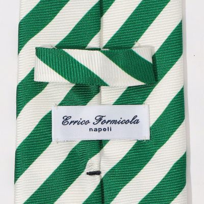 【美品】Errico Formicola／レジメンタル／ウールタイ／イタリア製 ERRICO FORMICOLA シルク レジメンタルネクタイ