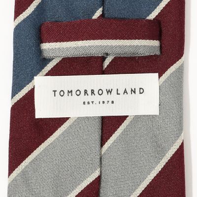ＴＯＭＯＲＲＯＷＬＡＮＤ　シルク　レジメンタルストライプ　ネクタイ