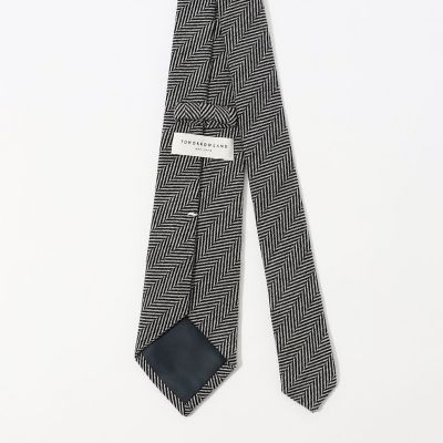TOMORROWLAND ウールシルク ヘリンボーン柄ネクタイ
