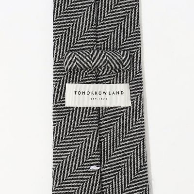 TOMORROWLAND ウールシルク ヘリンボーン柄ネクタイ