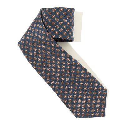 Atkinsons アイリッシュポプリン ペイズリー柄ネクタイ