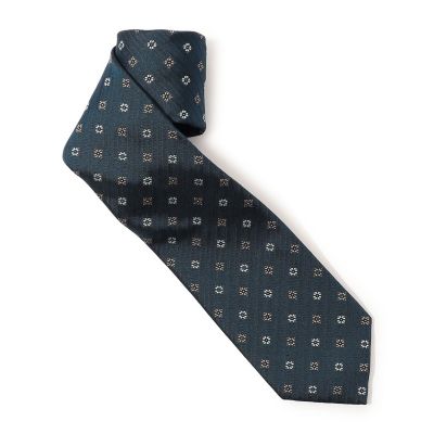 未使用】Charvet ブラック ジャカード小紋柄シルクネクタイ ジャカード
