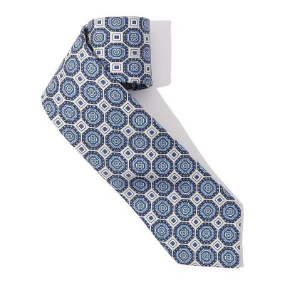 Seaward＆Stearn シルクプリント小紋柄ネクタイ