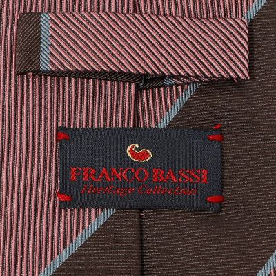 FRANCO BASSI シルク レジメンタルストライプネクタイ