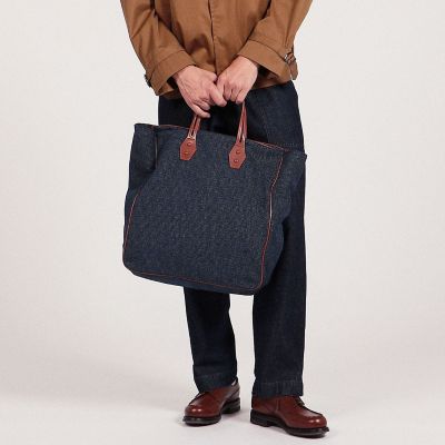the dilettante レザー×ファブリックコンビ トートバッグ 