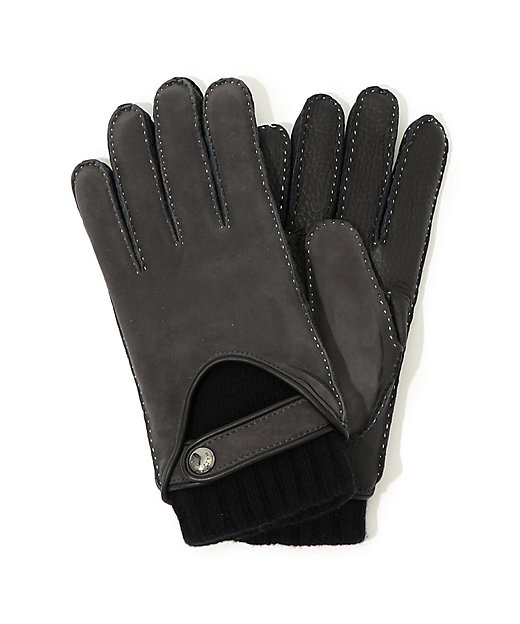 ＜三越伊勢丹/公式＞ MAZZOLENI ヌバック グローブ 18ブラックケイ 手袋・グローブ画像