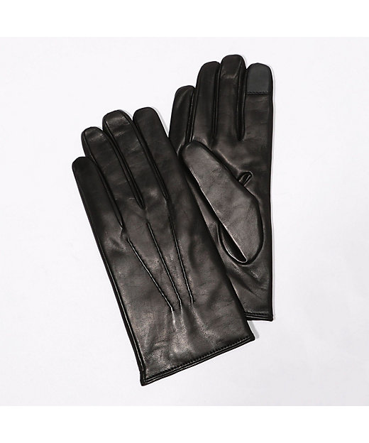＜三越伊勢丹/公式＞ GIGLIO FIORENTINO ナッパーレザー タッチパネルコンビグローブ 19ブラック 手袋・グローブ画像