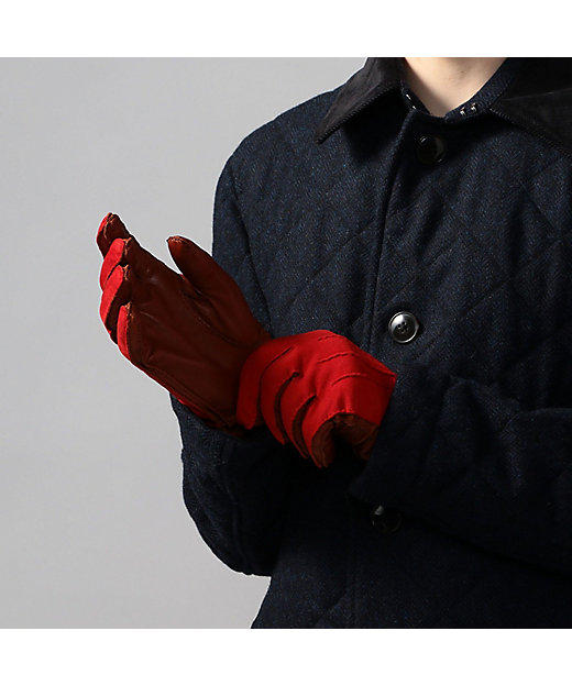 ＜三越伊勢丹/公式＞ MADOVA スエード×ナッパレザー グローブ 36レッドケイ 手袋・グローブ画像