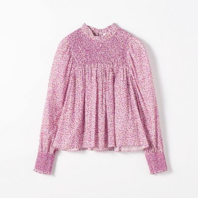 コットンジョーゼット　スモッキングブラウス