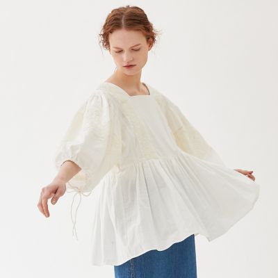 【ＷＥＢ限定】ＥＭＢＲＯＩＤＥＲＹ　ボリュームスリーブブラウス