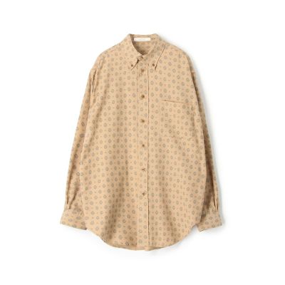 コットンキュプラ　チェックプリントボタンダウンシャツ